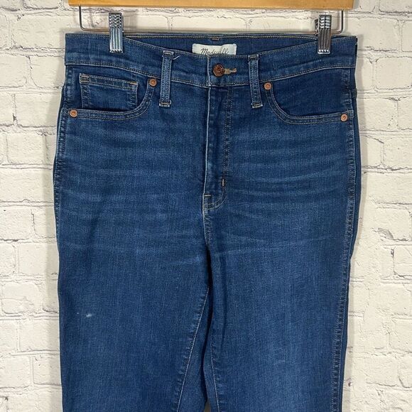 Madewell 10” High Rise Skinny Dark Wash Jeans size 29T Style F6179 - Picture 2 of 12
